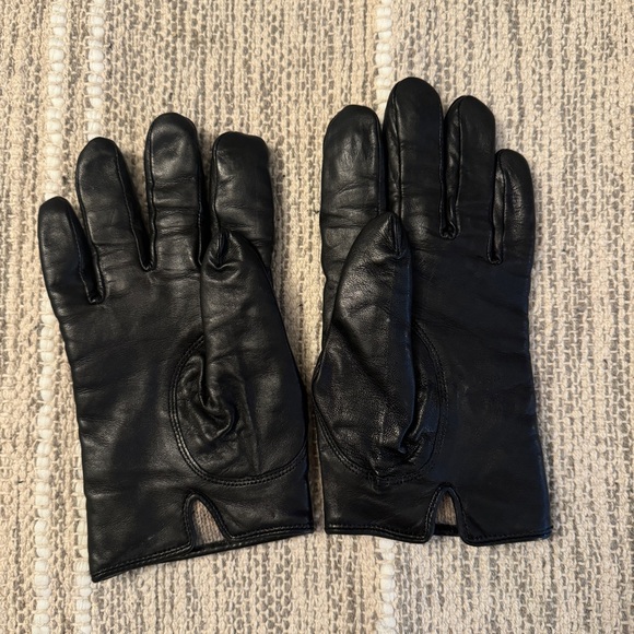 Coach Leather & Suede with Merino Wool Lining Black Gloves Size 7 - Picture 3 of 5